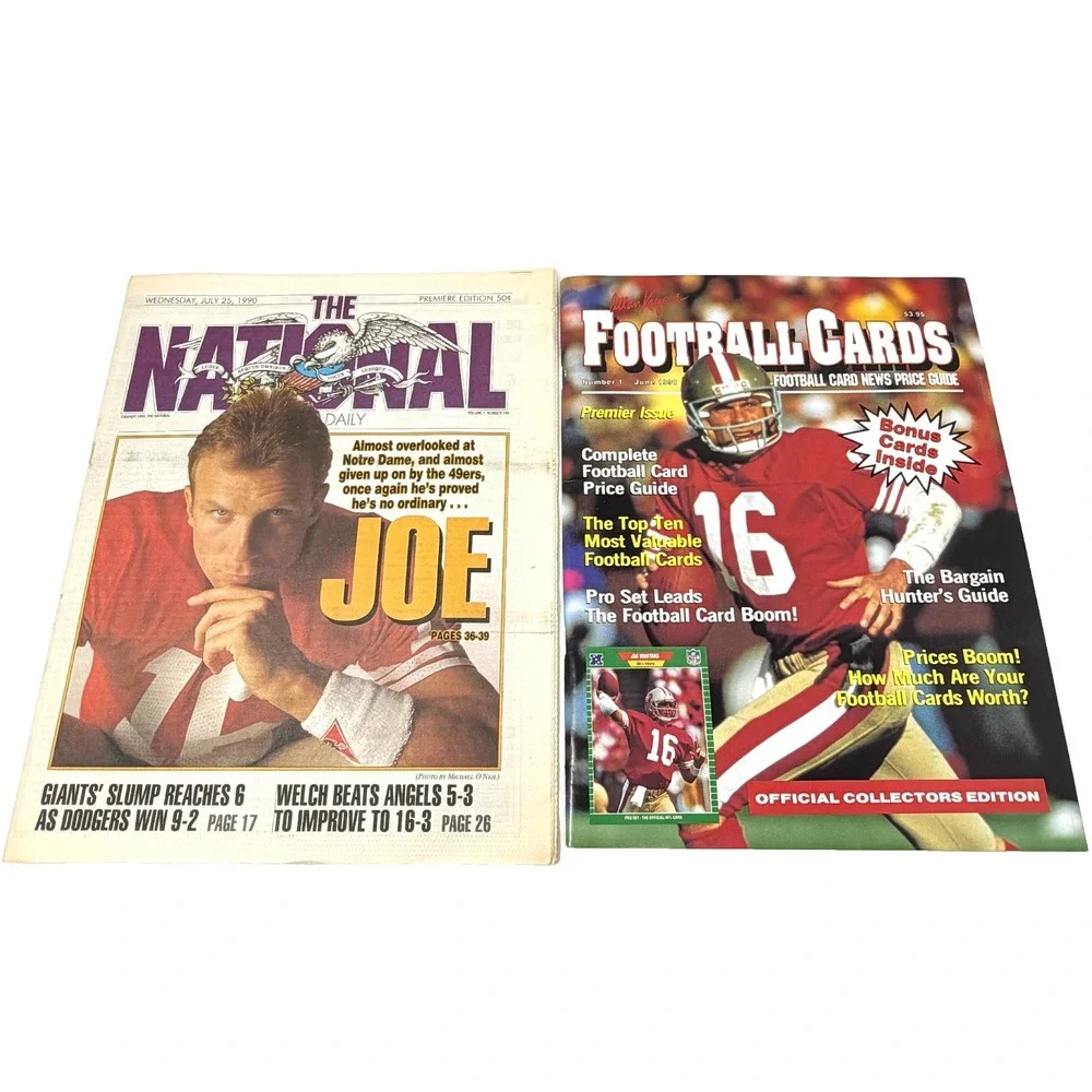 Joe Montana Magazine Newspaper Lot Football Cards Price Guide Premier Issue 1990